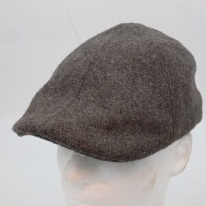 Woolrich Flat Cap Mens Medium Grey Wool Blend Buffalo Plaid Lined Ivy Hat‎